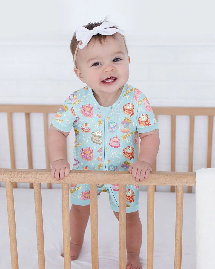 Custom Princess Baby Birthday Bamboo Shorty Zippy