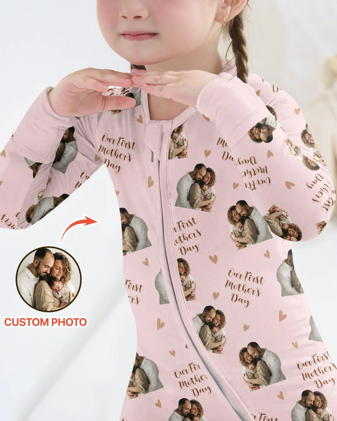 Gerippte Babykleidung mit individuellem Foto - Weich &amp; Skizzenhaft