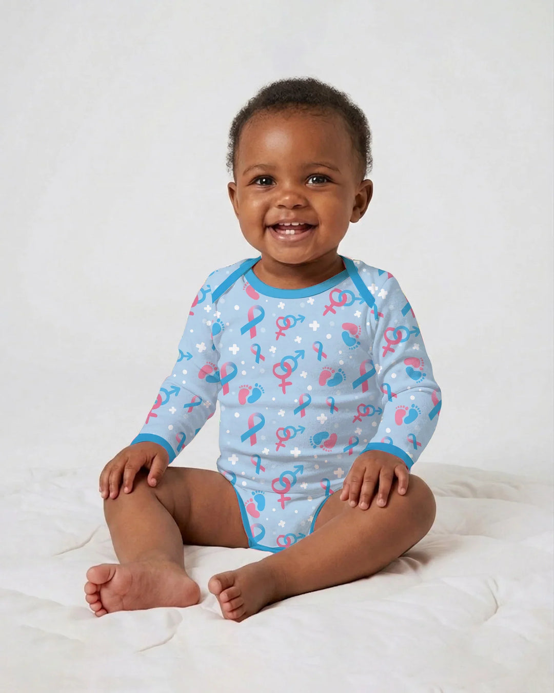 Infertility Awareness Blue and Pink Bamboo Bodysuit