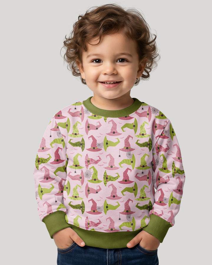 Pink Witch Hat Halloween Bamboo Crewneck Sweatshirt