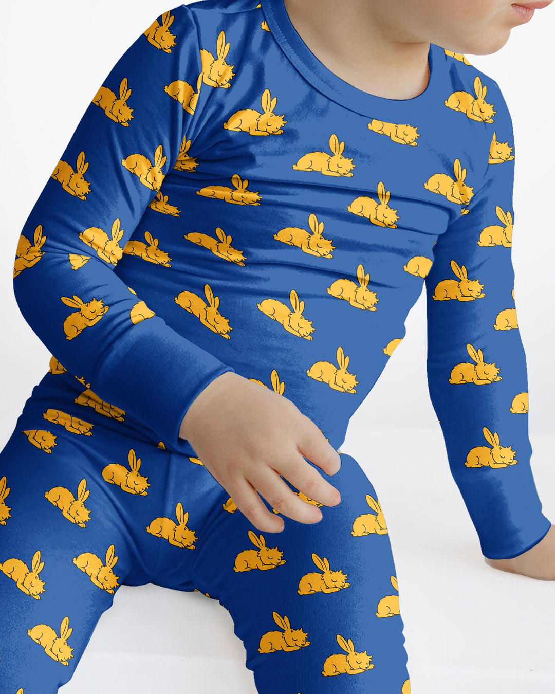 Sleepy Golden Bunnies Bamboo Two Piece Long Sleeve Pajama Set