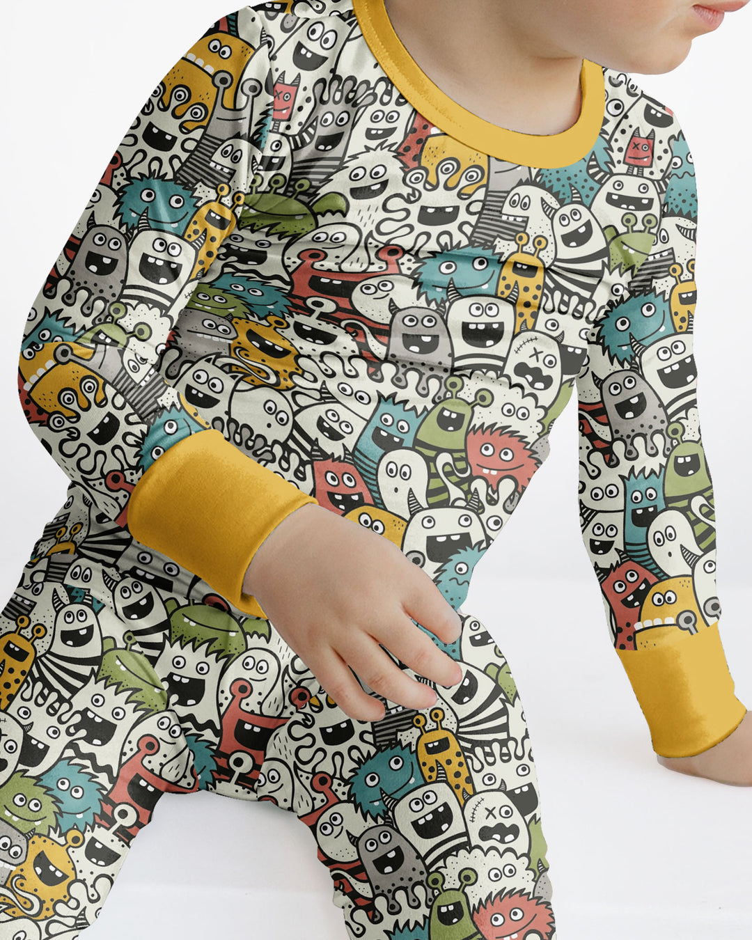 Monsters And Friends Bamboo Two Piece Long Sleeve Pajama Set