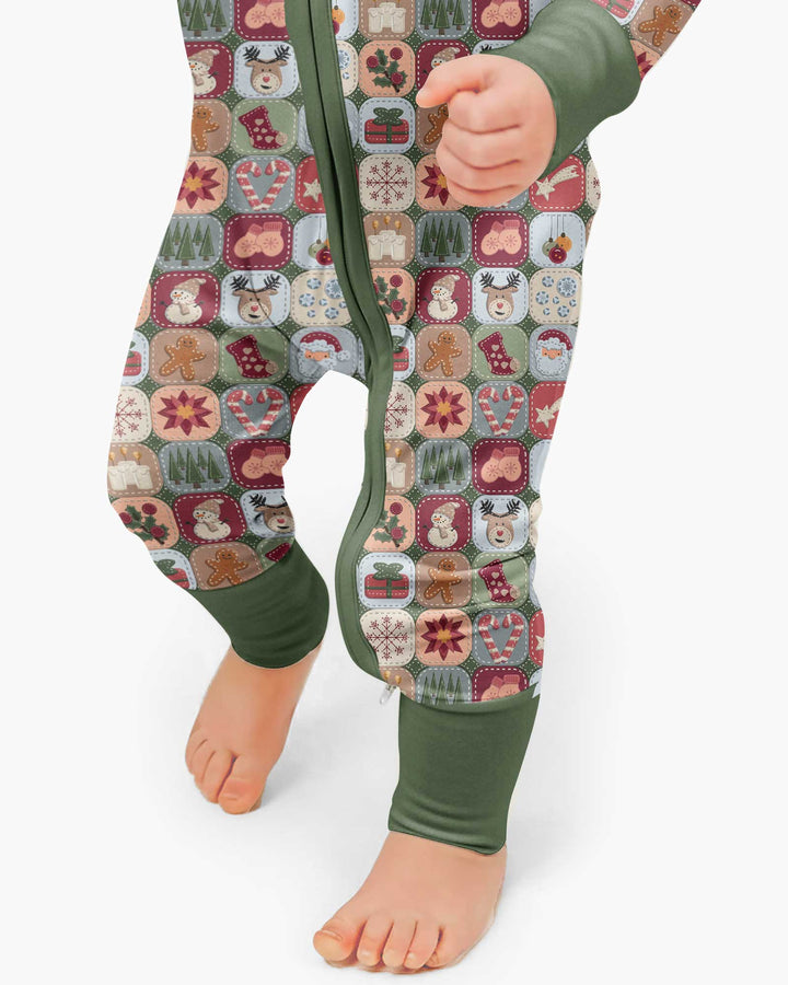 Christmas Felt Patchwork Bamboo Convertible Zippy
