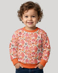 Pink Ghost Pumpkin Fall Floral Halloween Bamboo Crewneck Sweatshirt