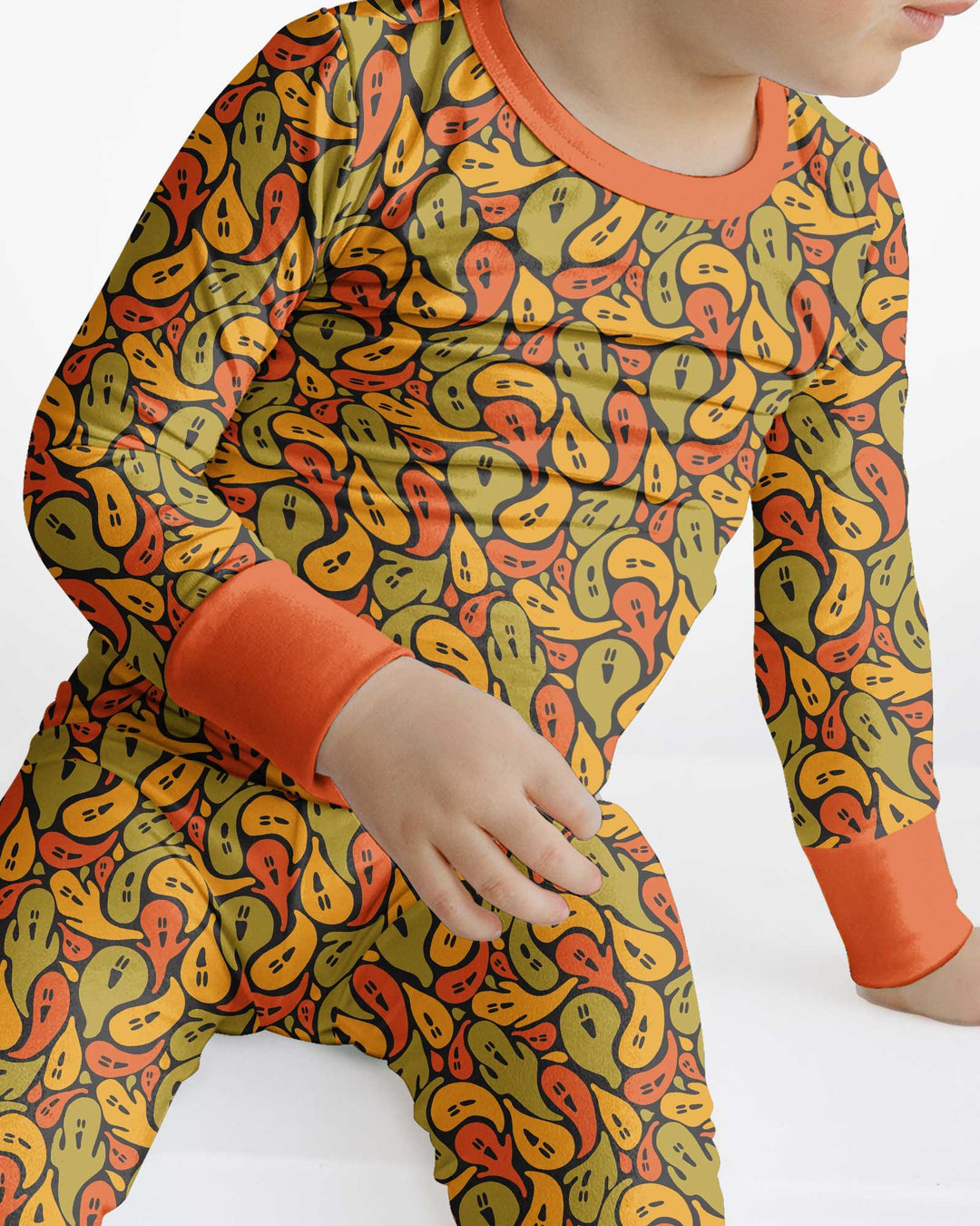 Retro Haunts & Happy Boos Bamboo Two Piece Long Sleeve Pajama Set
