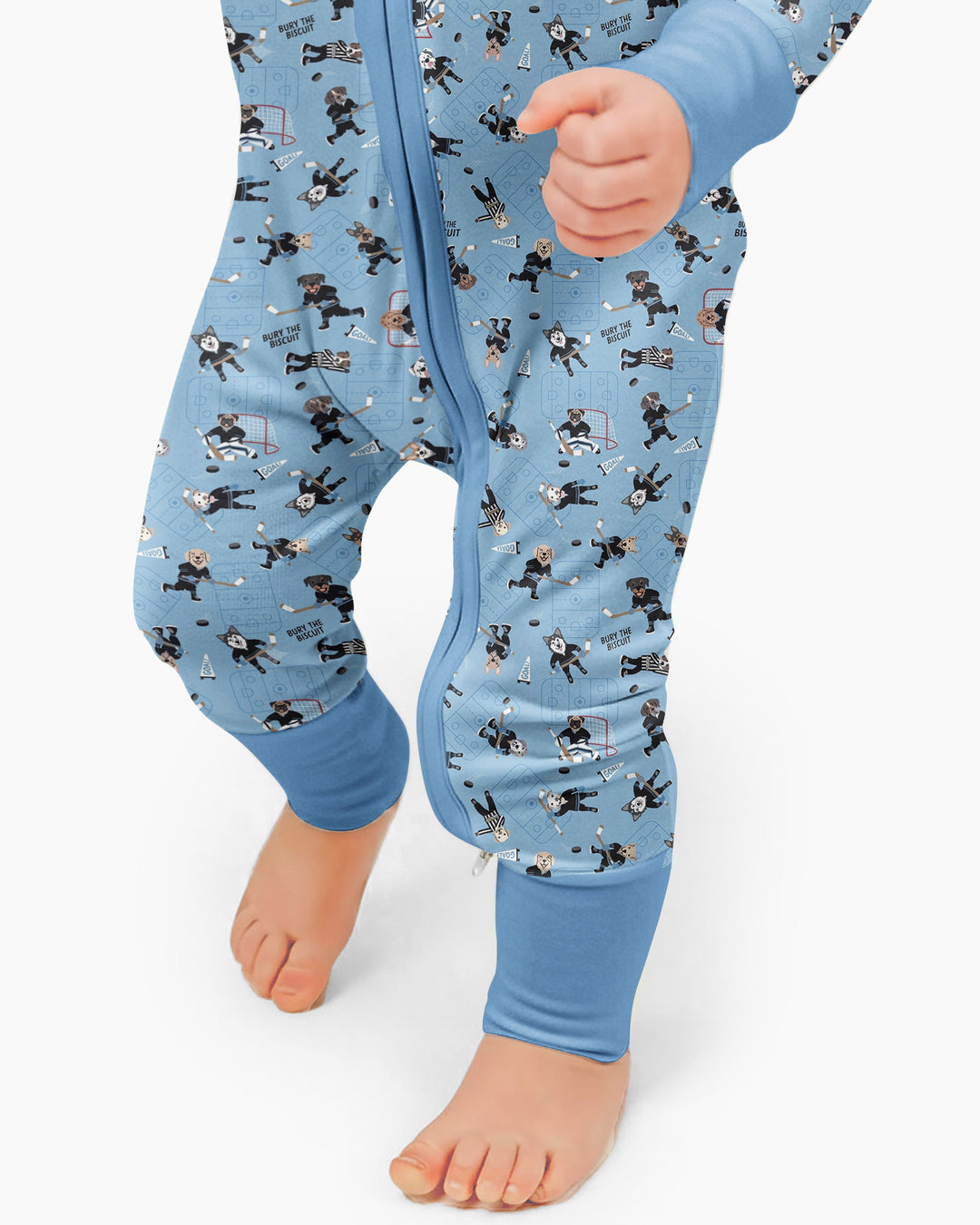 Hockey Dogs - Blue and Black Bamboo Convertible Zippy