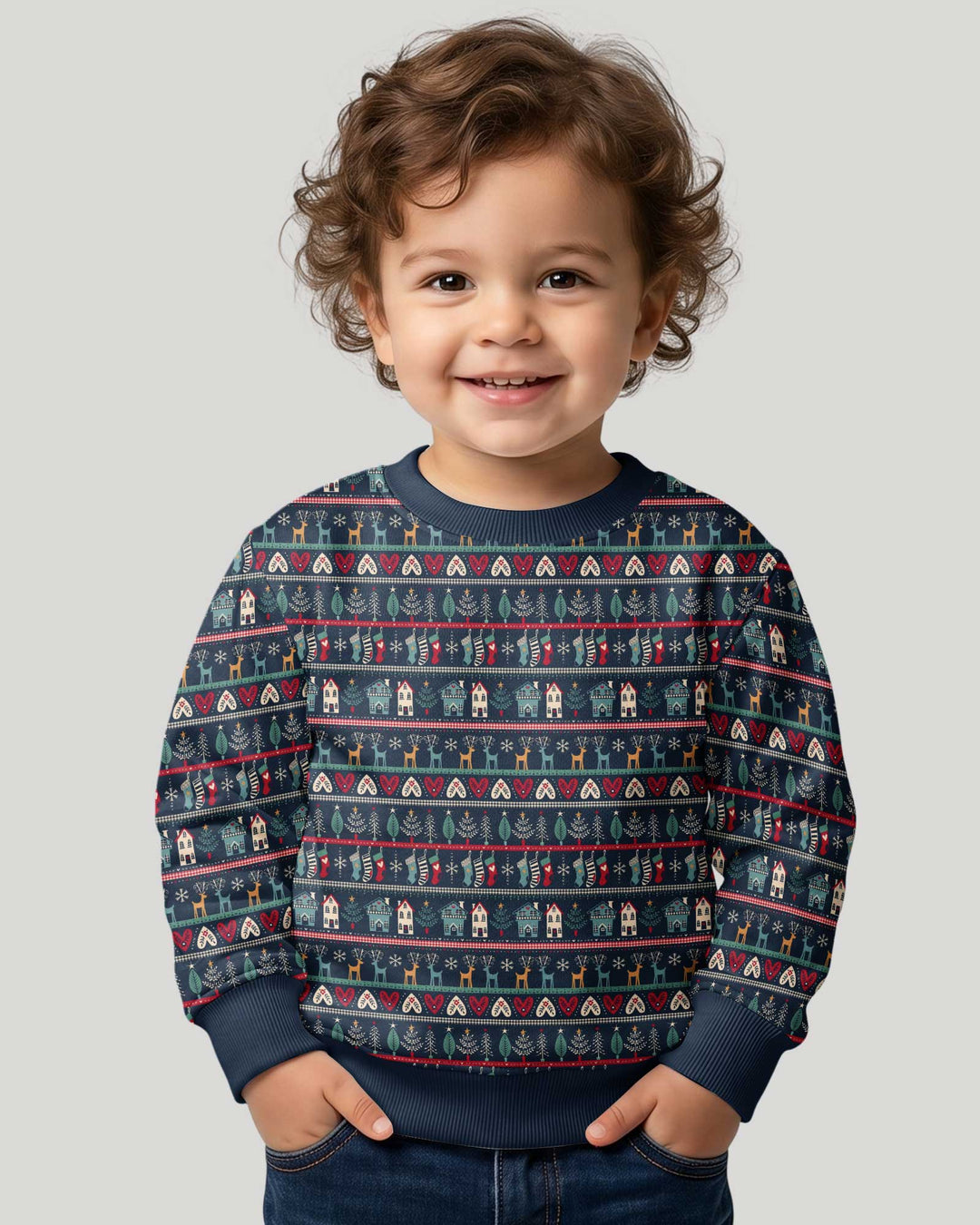 Vintage Nordic Christmas Bamboo Crewneck Sweatshirt