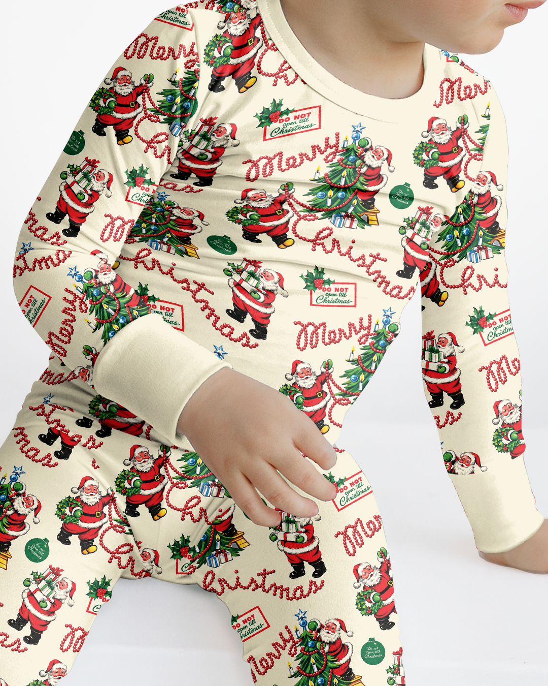 Funny Christmas Santa Bamboo Two Piece Long Sleeve Pajama Set
