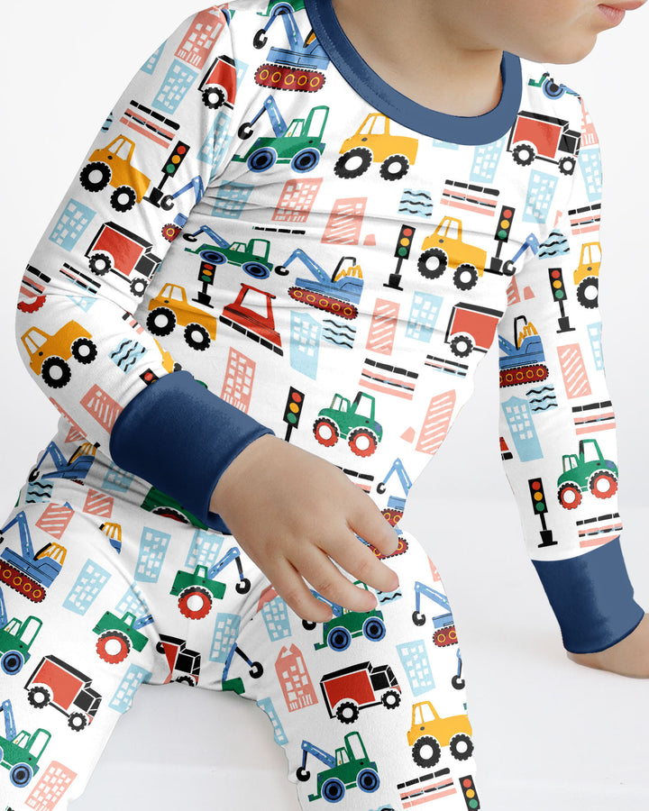 Little Builders Bamboo Two Piece Long Sleeve Pajama Set