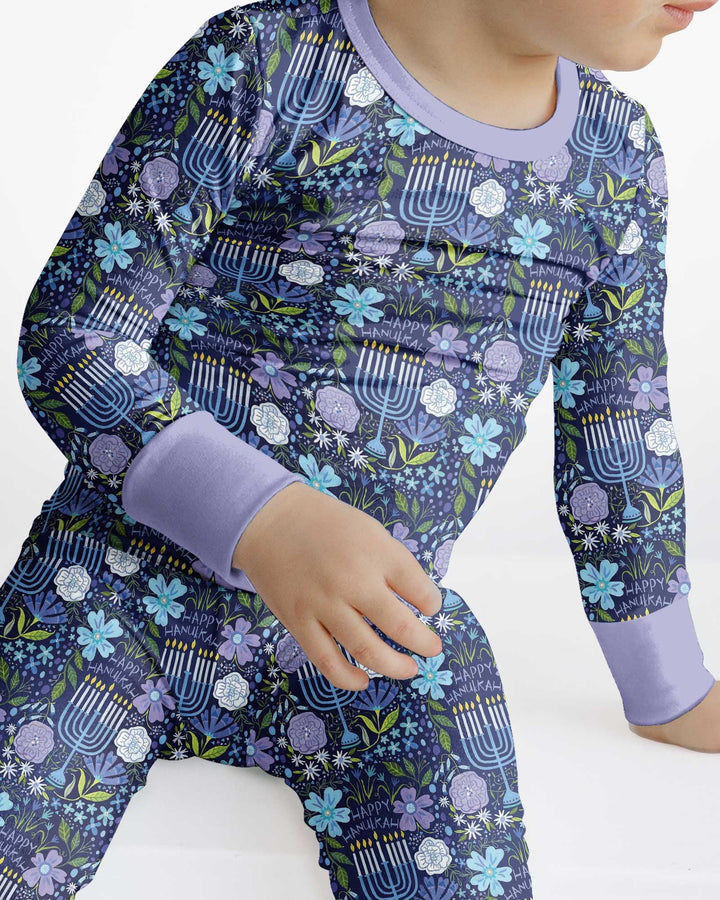Hanukkah Me and Mom Matching Bamboo Two Piece Long Sleeve Pajama Set