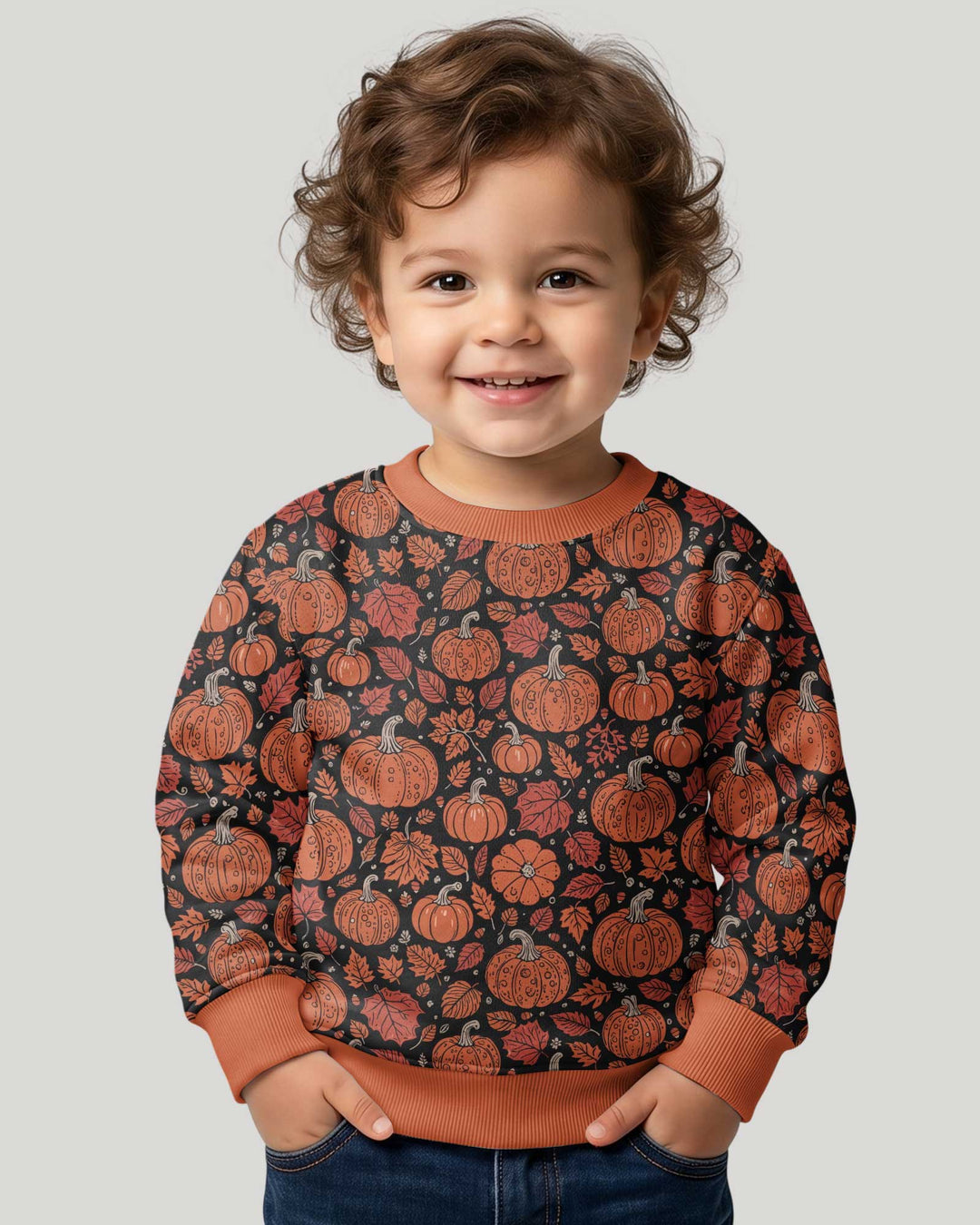 Retro Halloween Pumpkins Bamboo Crewneck Sweatshirt