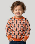 Retro Black Cat Garden Bamboo Crewneck Sweatshirt