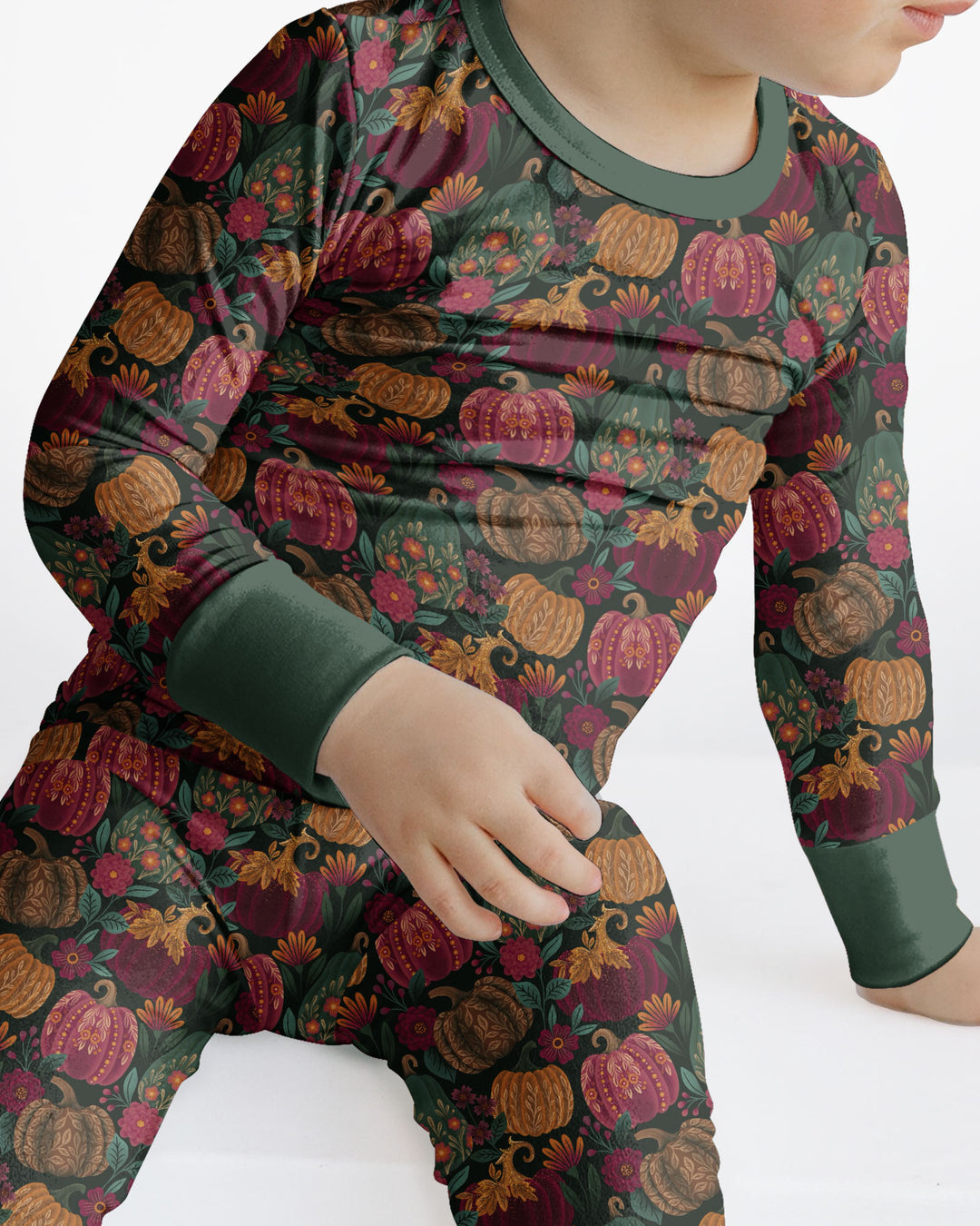 Velvet Pumpkins Bamboo Two Piece Long Sleeve Pajama Set