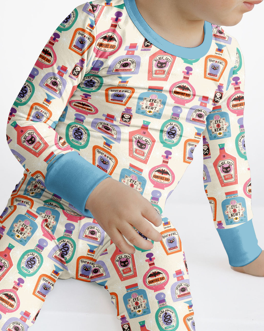Retro Halloween Potions Bamboo Two Piece Long Sleeve Pajama Set