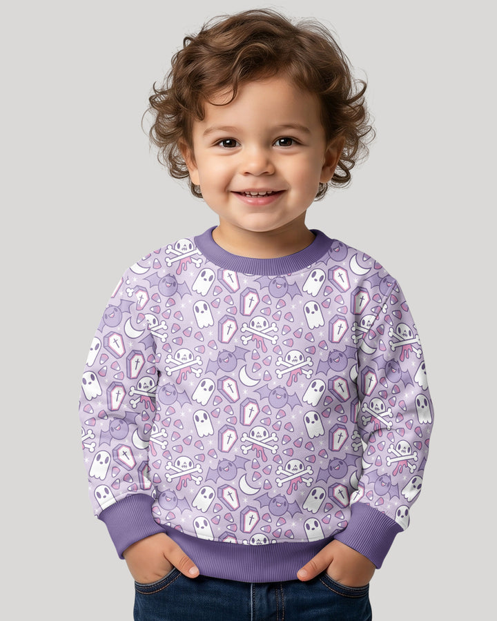 Cute Ghost Halloween Pastel Purple Spooky Bamboo Crewneck Sweatshirt