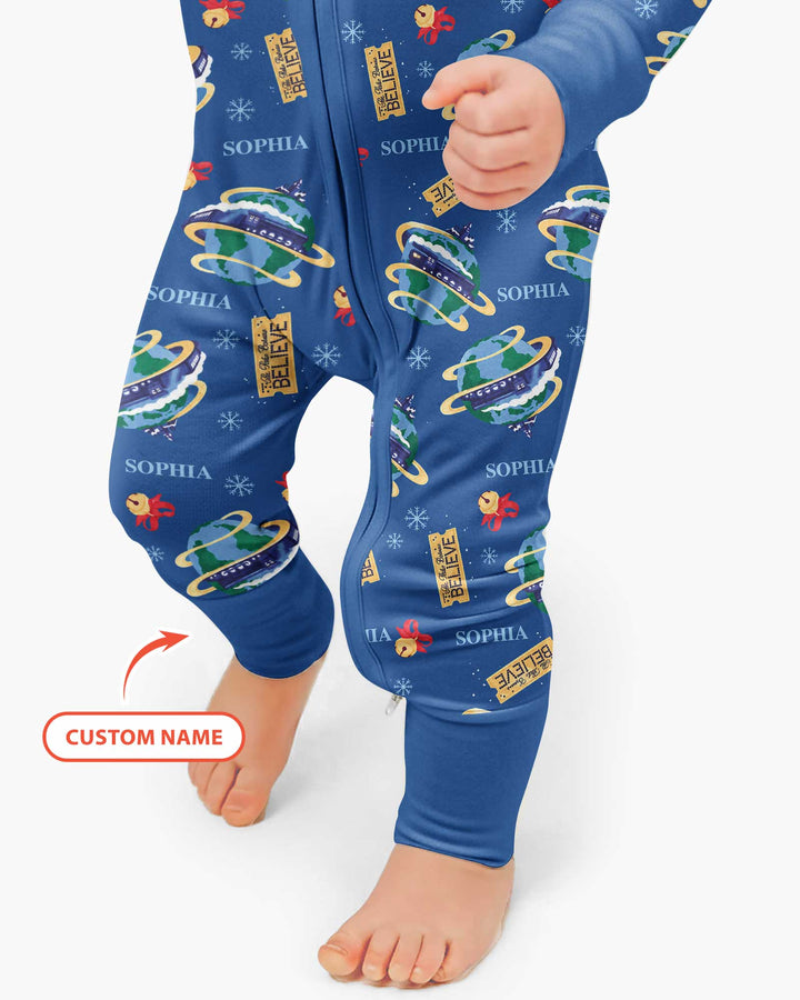 Custom Name Christmas Express Train Bamboo Convertible Zippy