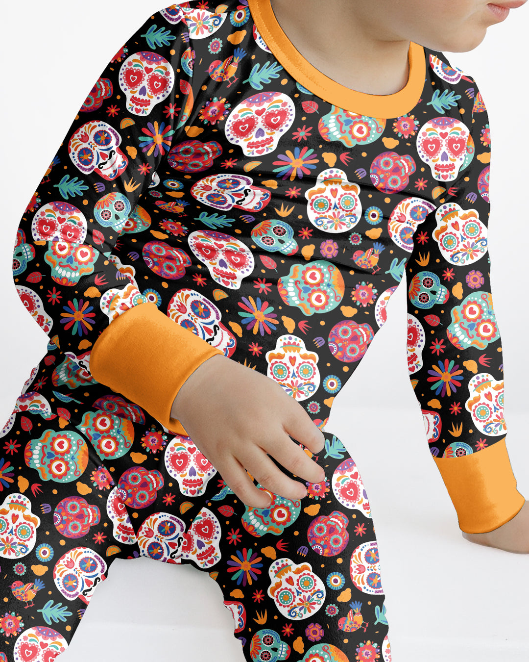 Día de los Muertos Mexico Halloween Bamboo Two Piece Long Sleeve Pajama Set