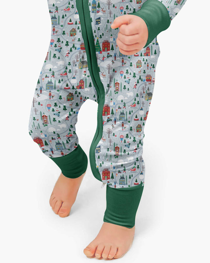 Snowy Christmas Village Map Bamboo Convertible Zippy