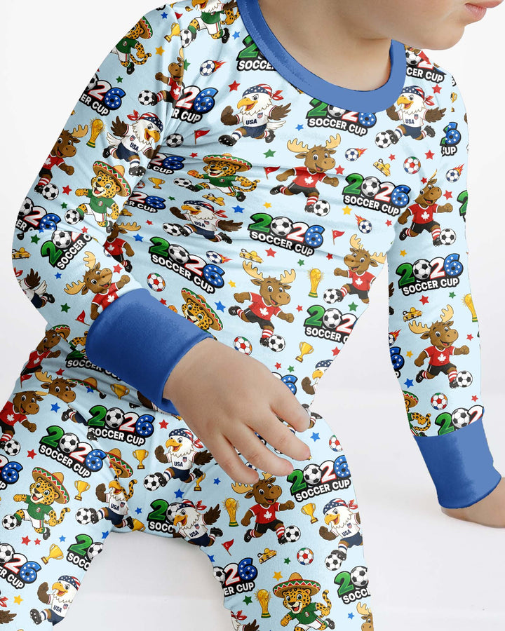Zweiteiliges Langarm-Pyjama-Set mit Sommerfrüchten