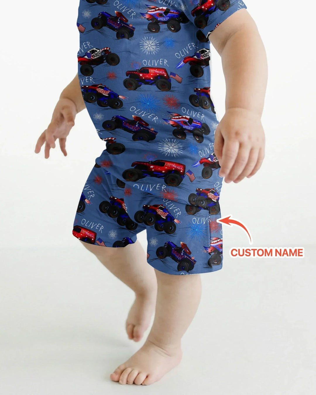 Zweiteiliges Pyjama-Set mit kurzen Ärmeln und Shorts im Sommer-Design