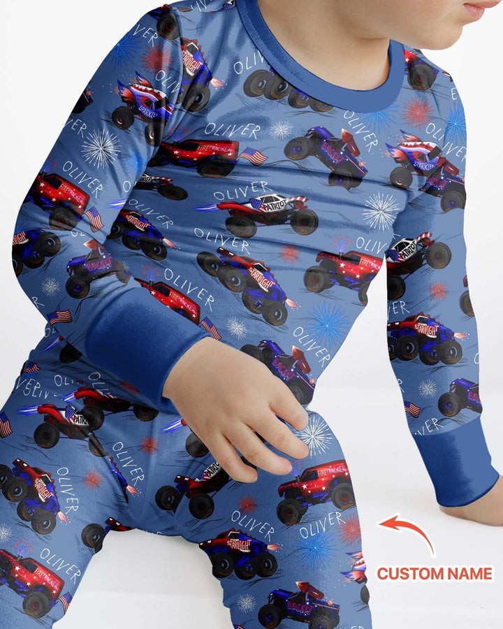 Zweiteiliges Langarm-Pyjama-Set mit Sommerfrüchten