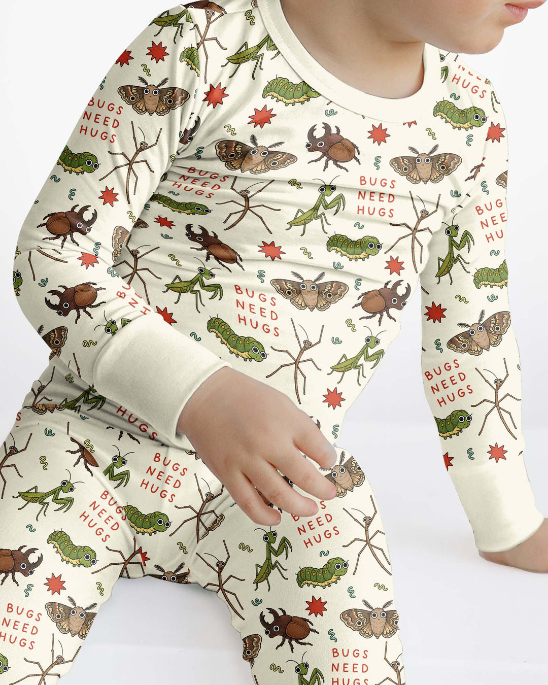 Cute Insect Friends Bamboo Two Piece Long Sleeve Pajama Set