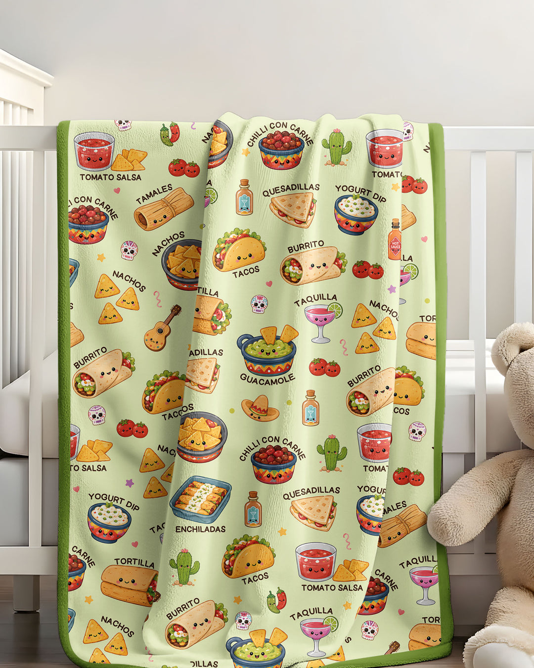 Kawaii Mexican Food Bamboo Blanket
