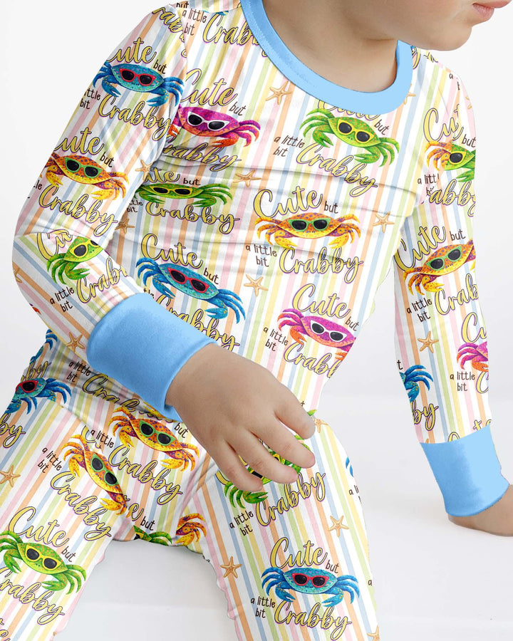Zweiteiliges Langarm-Pyjama-Set mit Sommerfrüchten