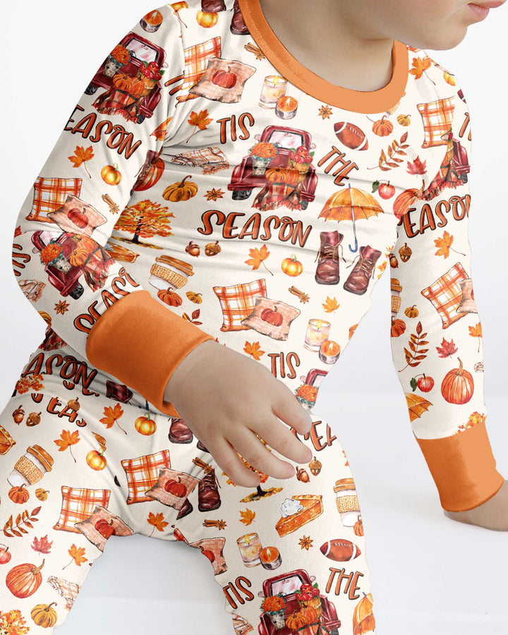 Fall Tis the Season Bamboo Two Piece Long Sleeve Pajama Set