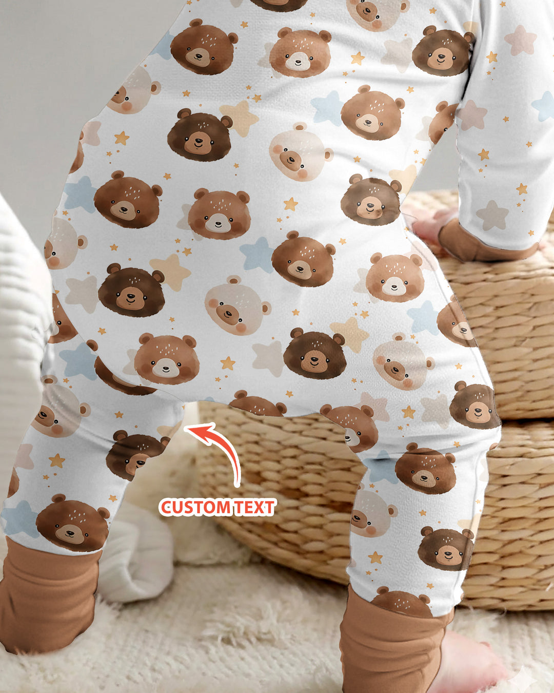 Personalized My Grandma Loves Me Beary Much Bamboo Convertible Zippy