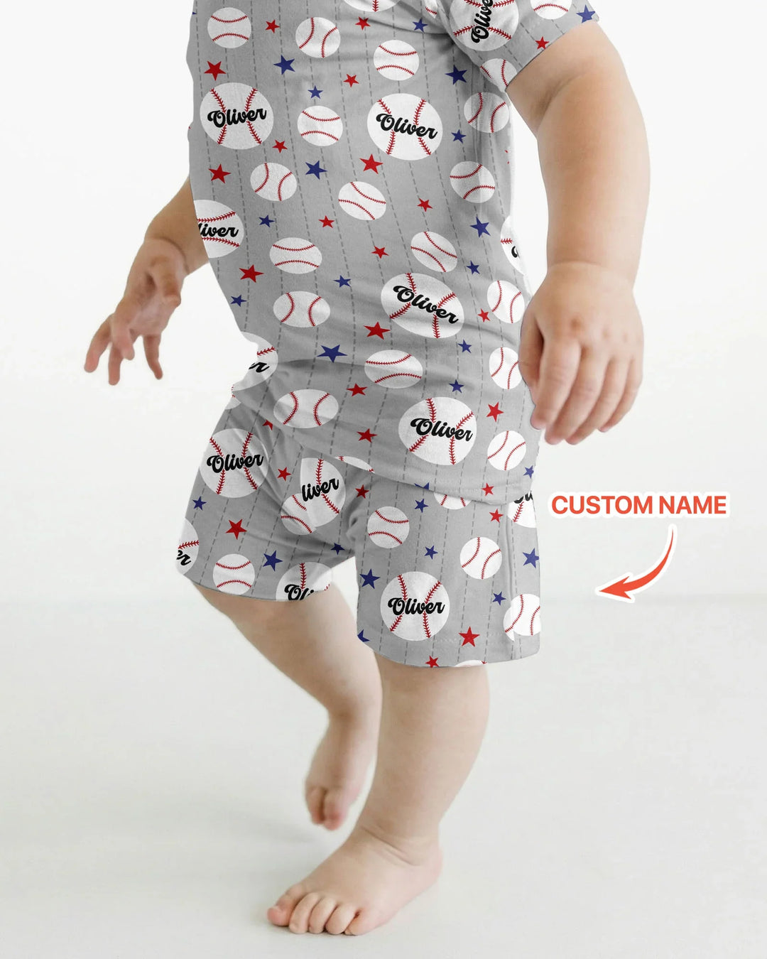 Zweiteiliges Pyjama-Set mit kurzen Ärmeln und Shorts im Sommer-Design