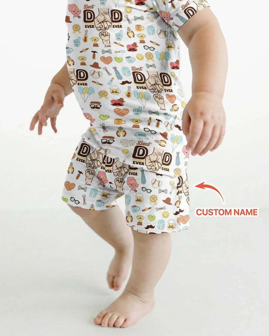 Zweiteiliges Pyjama-Set mit kurzen Ärmeln und Shorts im Sommer-Design