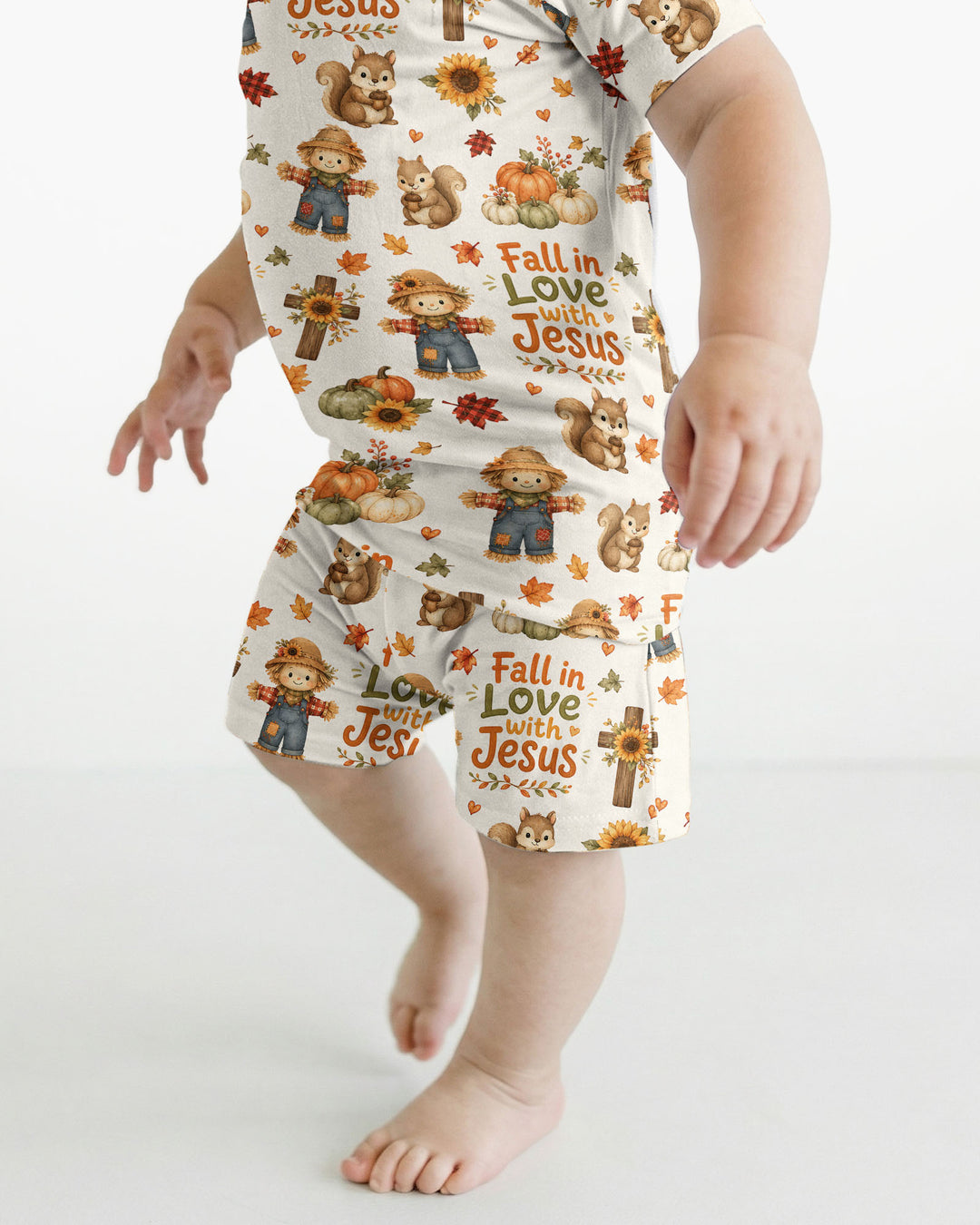 Fall For Jesus Bamboo Two Piece Short Sleeve Shorts Pajama Set