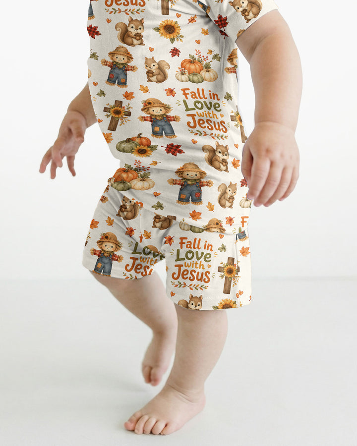 Fall For Jesus Bamboo Two Piece Short Sleeve Shorts Pajama Set