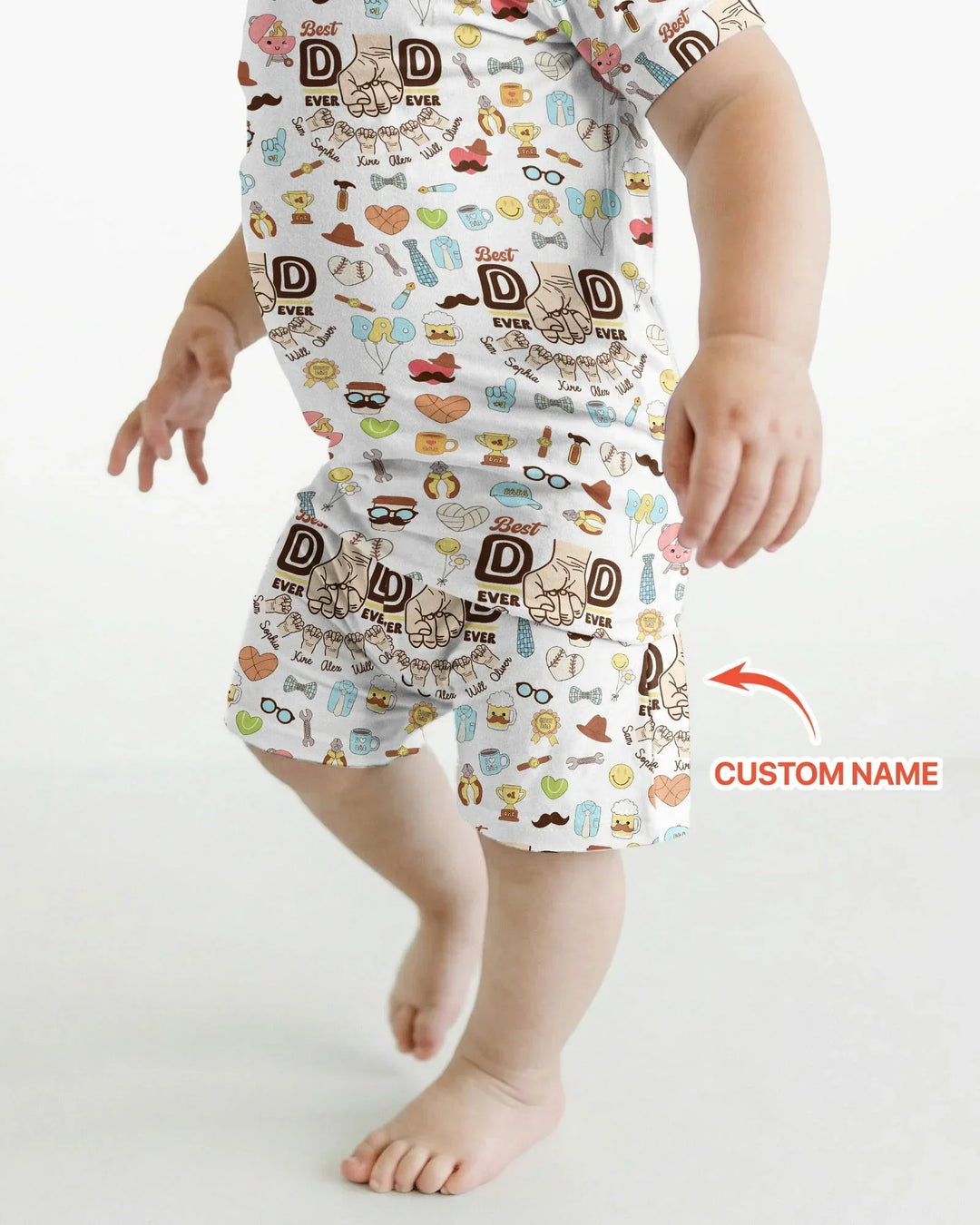Zweiteiliges Pyjama-Set mit kurzen Ärmeln und Shorts im Sommer-Design