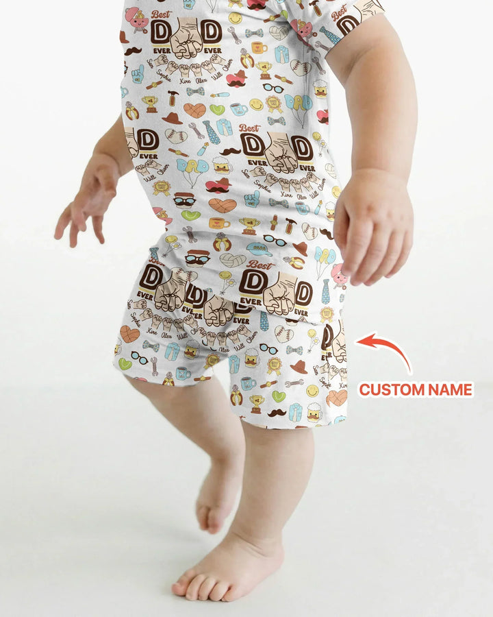 Zweiteiliges Pyjama-Set mit kurzen Ärmeln und Shorts im Sommer-Design