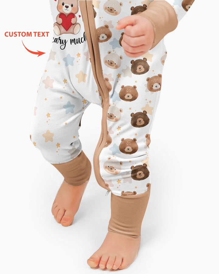 Personalized My Grandma Loves Me Beary Much Bamboo Convertible Zippy