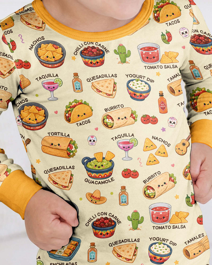 Kawaii Mexican Food Bamboo Two Piece Long Sleeve Pajama Set
