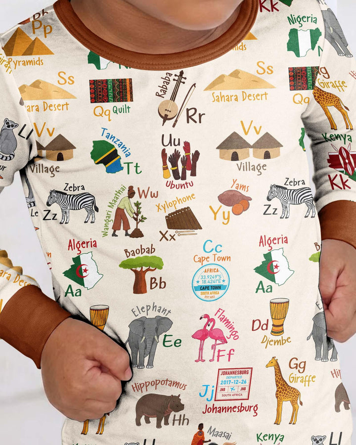 Zweiteiliges Langarm-Pyjama-Set mit Sommerfrüchten