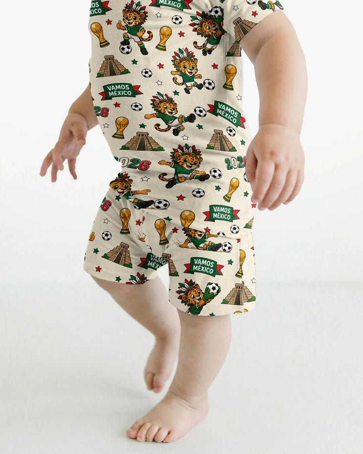 Jaguar 2026 Vamos Mexico Family Matching Bamboo Two Piece Short Sleeve Shorts Pajama Set