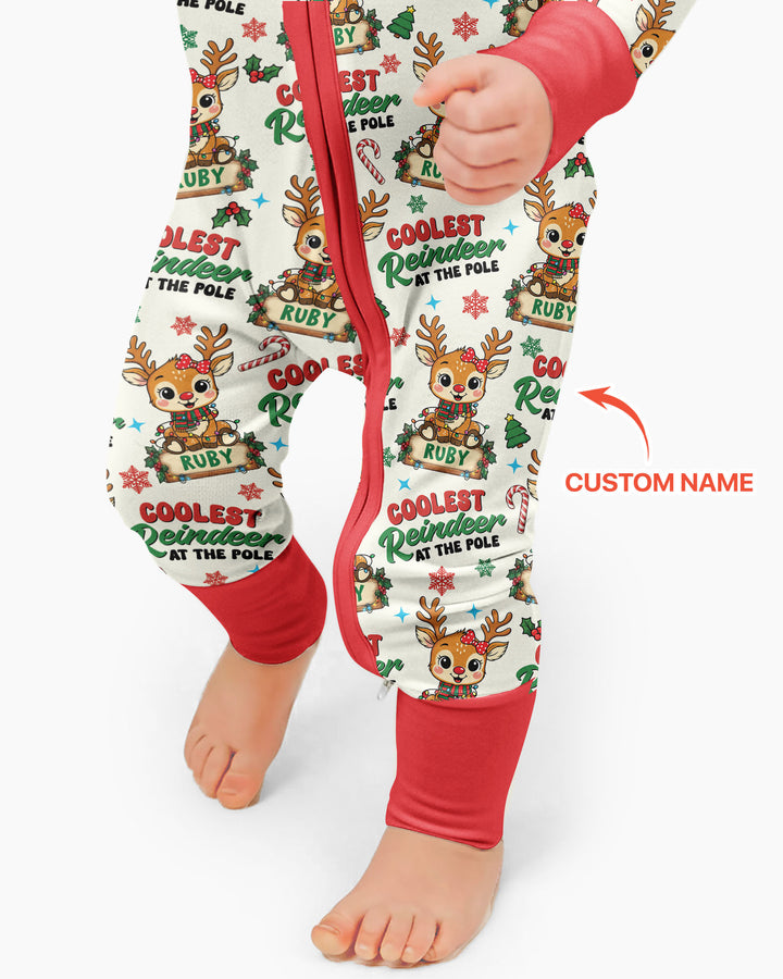 Custom Name Coolest Reindeer At The Pole Bamboo Convertible Zippy