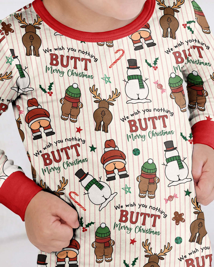 We Wish You Nothing Butt Merry Bamboo Two Piece Long Sleeve Pajama Set