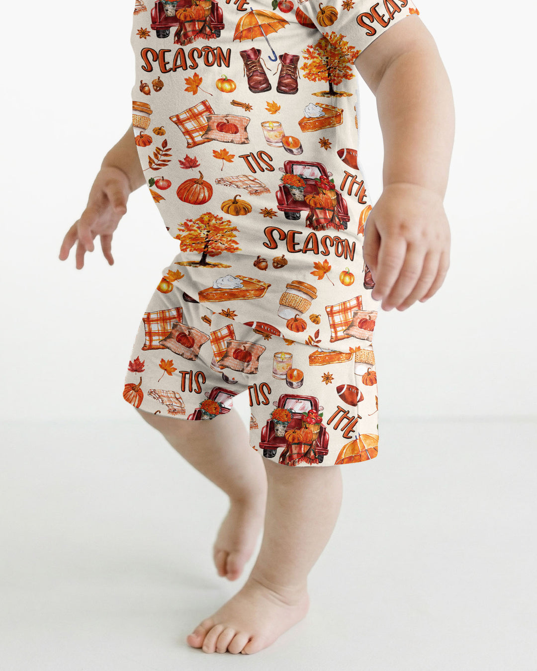 Fall Tis the Season Bamboo Two Piece Short Sleeve Shorts Pajama Set