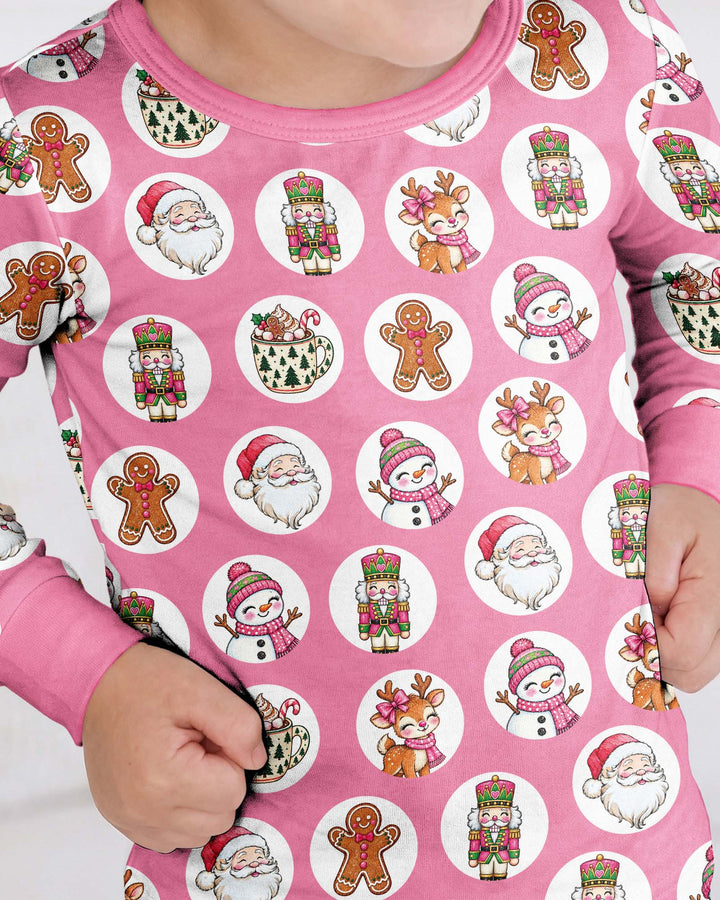 Distressed Holiday Bamboo Two Piece Long Sleeve Pajama Set