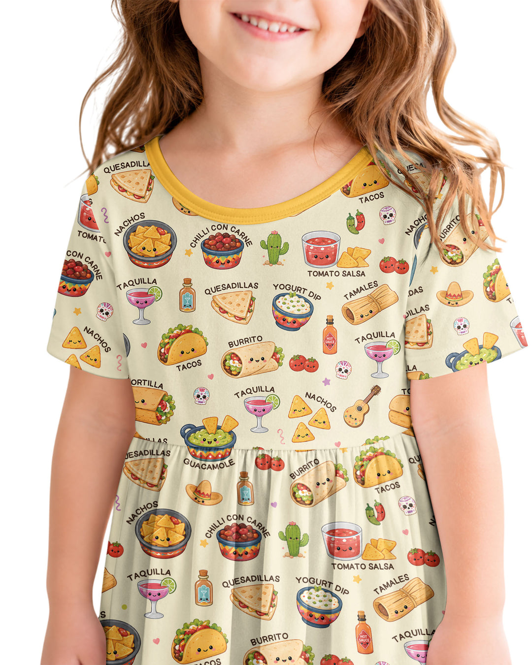 Kawaii Mexican Food Bamboo Twirl Dress