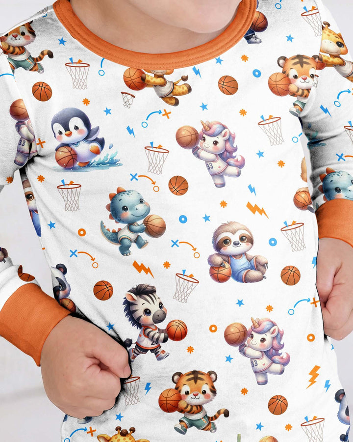 Zweiteiliges Langarm-Pyjama-Set mit Sommerfrüchten