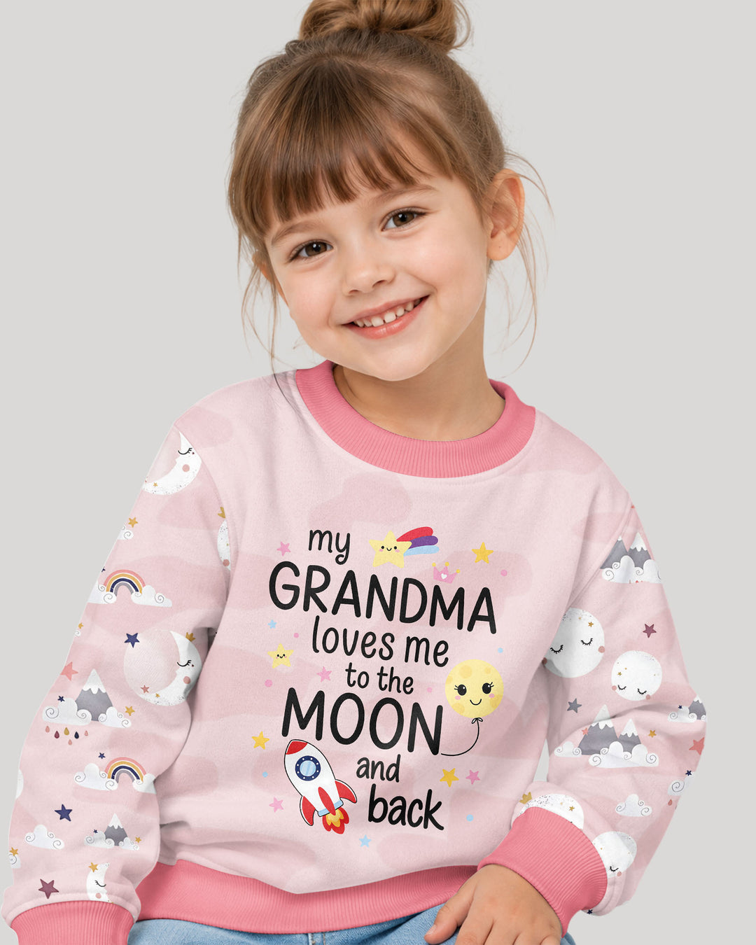 My Grandma Loves Me To The Moon And Back Bamboo Crewneck Sweatshirt