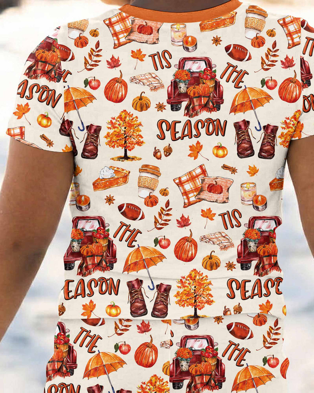 Fall Tis the Season Bamboo Two Piece Short Sleeve Pajama Set