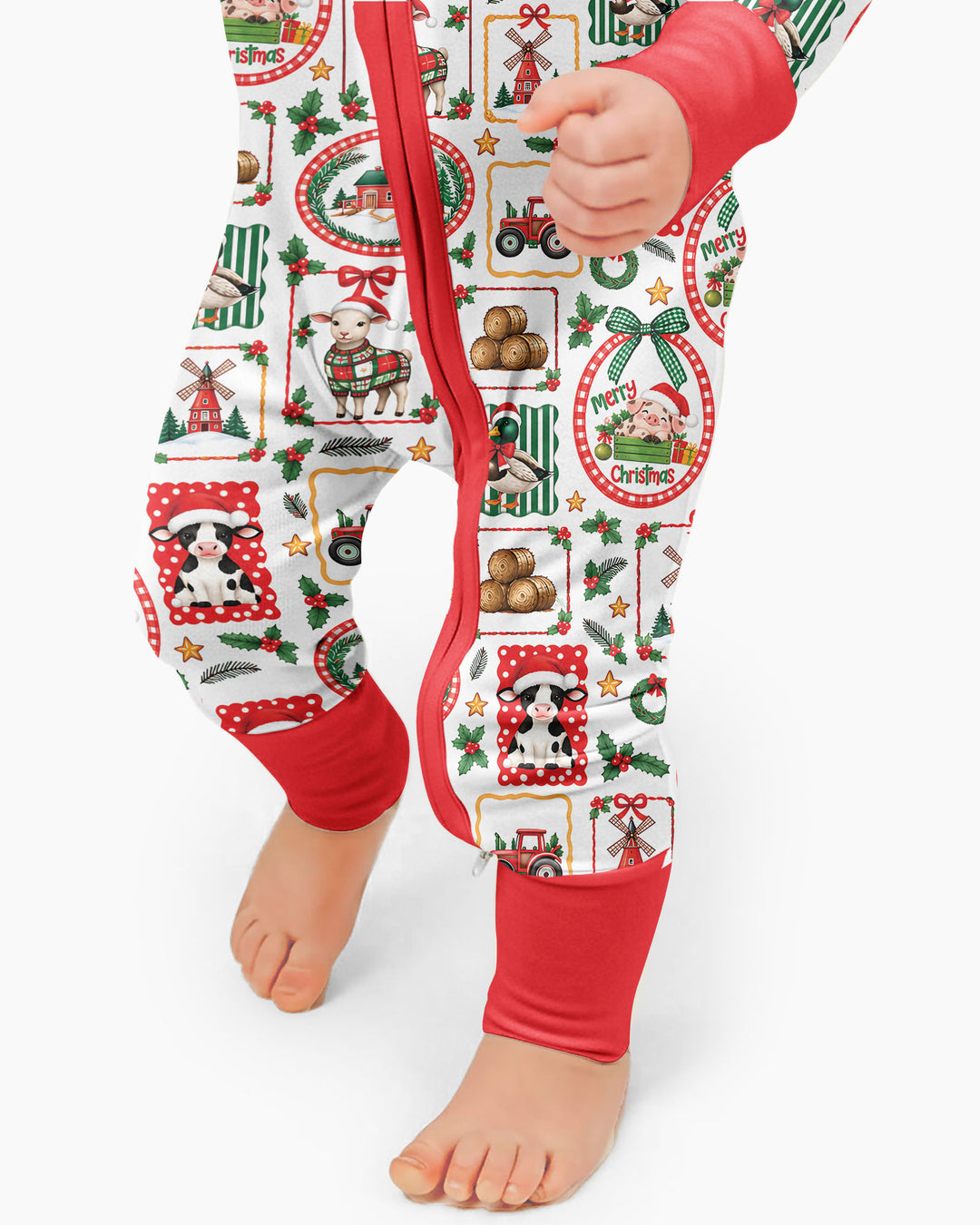 Christmas Farm Animals Bamboo Convertible Zippy