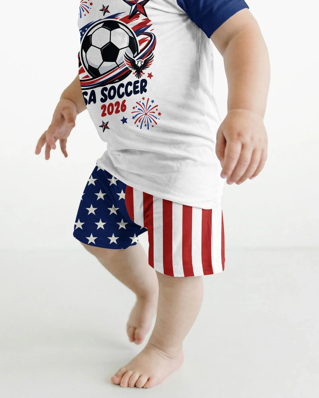 USA Soccer 2026 Family Matching Bamboo Two Piece Short Sleeve Shorts Pajama Set